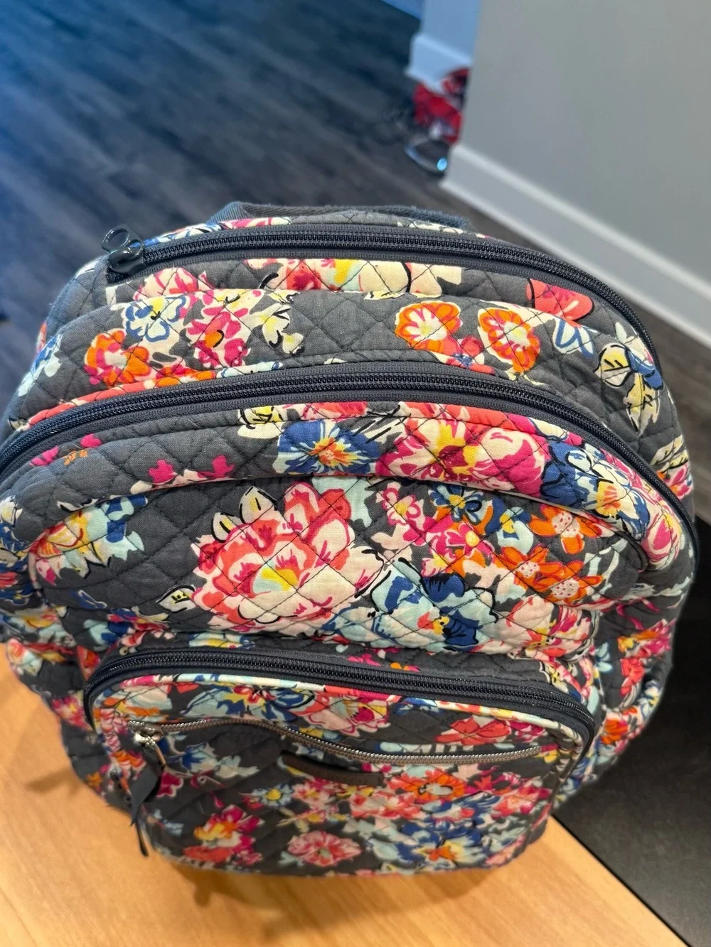 Vera Bradley Quilted Floral Backpack - Gray Multi